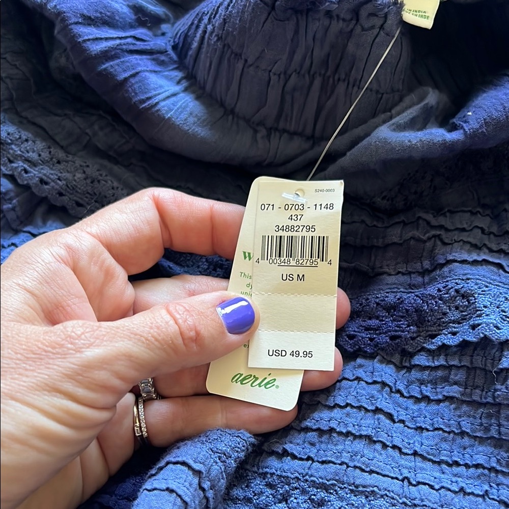 Aerie Blue Tie Dye Tiered Mini Skirt - Picture 3 of 7